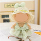 Fashion Outfit Set for 15-17 cm Collectible Figures - Green Dress, Straw Hat & Hair Clip, Figure Accessories Only