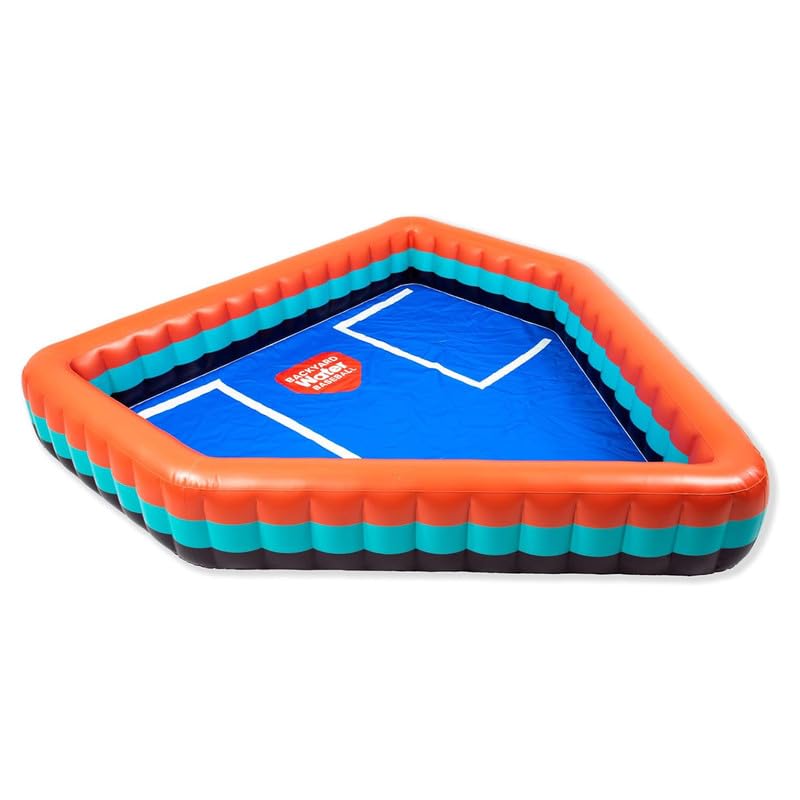Backyard Water Baseball Inflatable Pool - Home Plate-Shaped Blow-Up Backyard Baseball and Swimming Games - Durable Plastic Pool for Kids and Adults