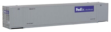 Walthers SceneMaster 53' Singamas Corrugated-Side Container-Ready to Run-FedEx MultiModal (Gray, Purple) 949-8504 HO Scale Model Railroad - Freight