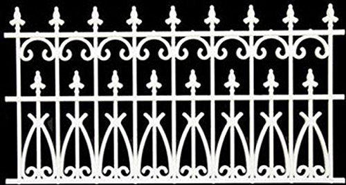 Iron Works Dollhouse Miniature Ornate Fence in White