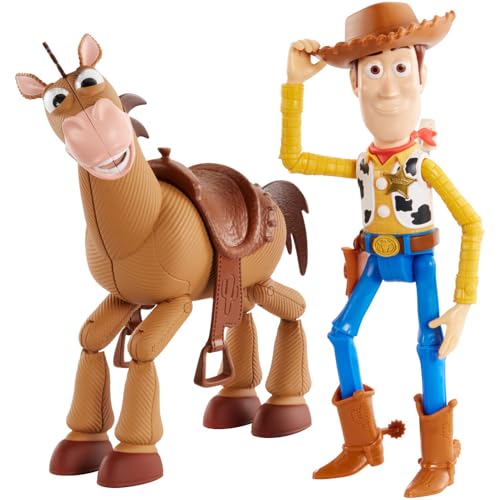 Mattel Disney and Pixar's Toy Story 4 Woody and Bullseye 2-Character Pack, Movie-inspired Relative-Scale for Storytelling Play (Amazon Exclusive)