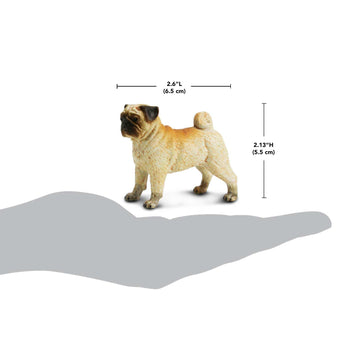 Safari Ltd. Pug Figurine - Realistic 2.75" Dog Figure - Educational Toy for Boys, Girls, and Kids Ages 3+