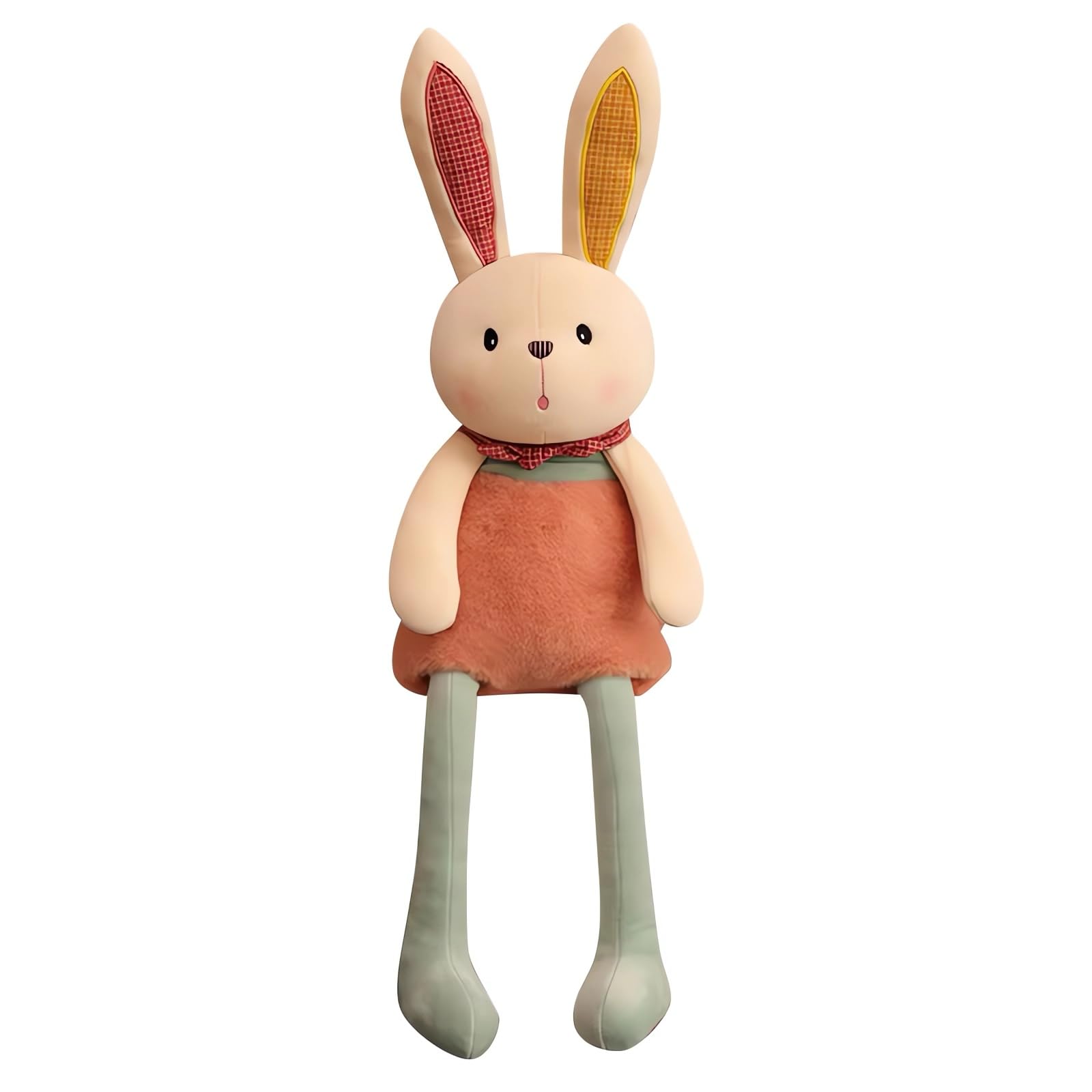 Ninqukico Plush Bunny -17'' Stuffed Animal Rabbit Pull-Out Ears and Legs, Cute Bunny Rabbit Soft Plushie Toy for Girls or Baby