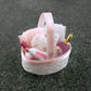 Dollhouse Miniature Pink Bath Accessory Basket