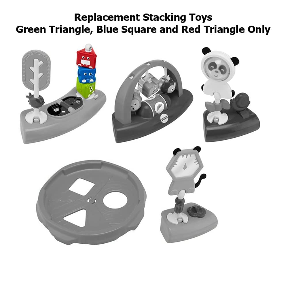 Replacement Parts for Fisher-Price 3-in-1 Spin & Sort Activity Center - FWY39 ~ Replacement Stacking Toys ~ Green Triangle, Blue Square and Red