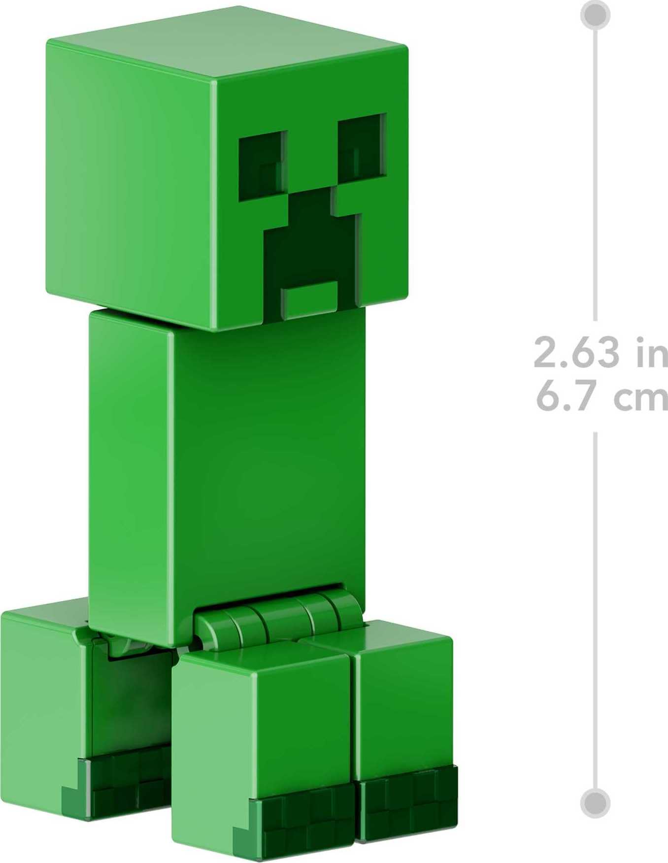 Mattel Minecraft Toys, Creeper Action Figure with Flint & Steel Accessories, Collectible Toy in 3.25-inch Scale