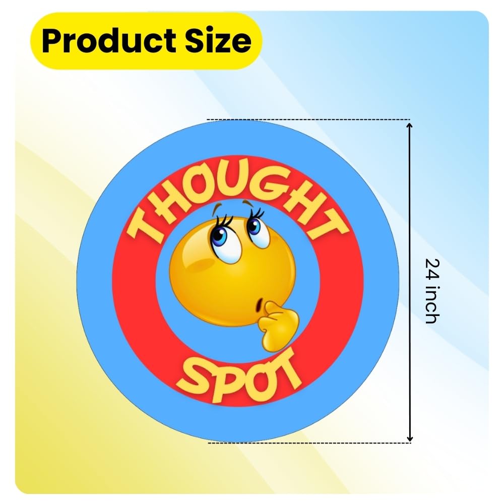 Thought-Spot Time Out Mat for Toddlers | Positive Discipline & Calm Down Corner Tool | Portable 24” Floor Mat Alternative to Time Out Chair | Teaches