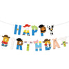 Cartoon Toy Birthday Banner And Garland - Decorative Items For Cartoon Story Party - Theme: Cowboys And Space Heroes - Reusable Party Banner - Indoor