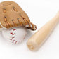 1 Sets Black of 1/12 Miniature Baseball Set Bat Glove and Ball Baseball Cake Decorations, Baseball Bat and Ball Set Miniature Sports Set Doll House