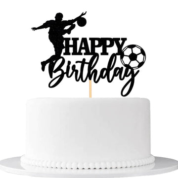 Soccer Happy Birthday Cake Topper-Happy Birthday Cake Decoration-Soccer Themed Birthday Party Cake Decoration