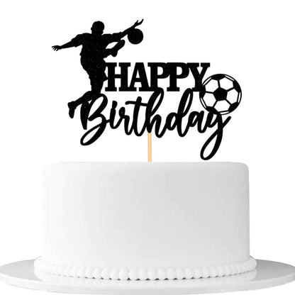 Soccer Happy Birthday Cake Topper-Happy Birthday Cake Decoration-Soccer Themed Birthday Party Cake Decoration