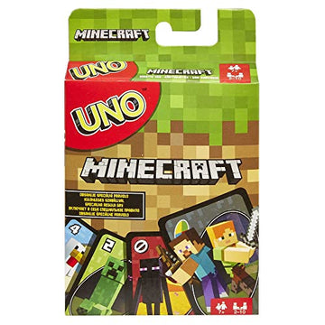 Mattel Games UNO Minecraft Card Game for Kids, Adults, Families & Parties, Deck & Special Rule Inspired by the Video Game, 2 to 10 Players