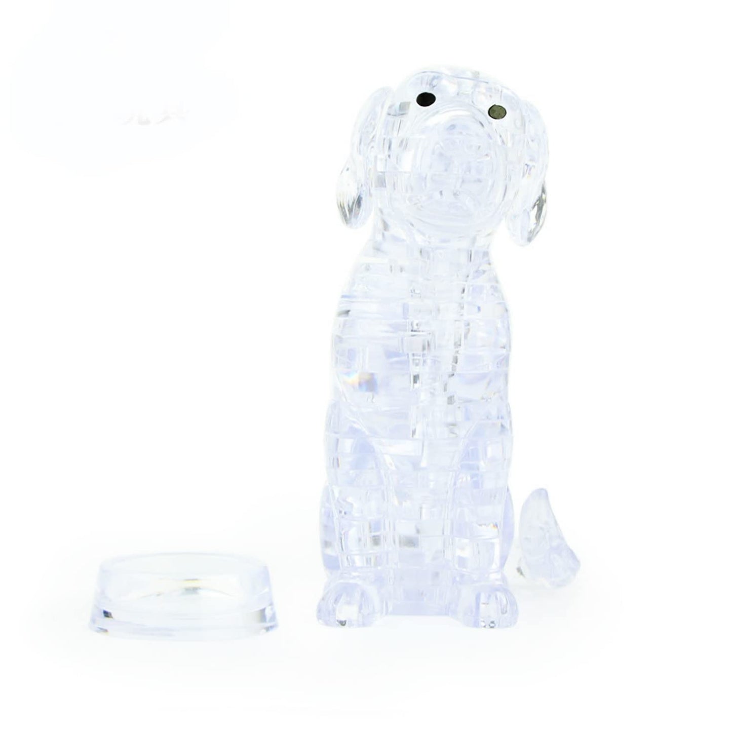 BTYYIHEX 3D Crystal Dog Puzzle, Crystal Puzzle Brainteasers for Puzzlers Ages 16 and Up, 41PCS(Transparent)