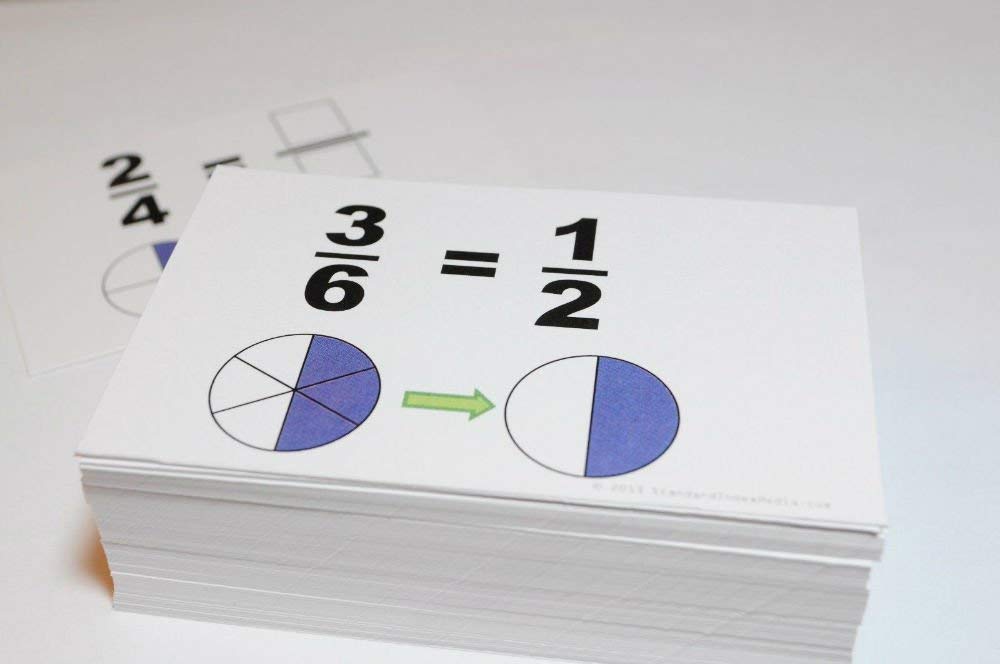 Unbranded New Beginning Graphical Fractions Simplification Math Flash Cards- W/ Pie Charts Best Buy