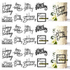 24 PCS Black Happy Birthday Cake Toppers Mirror Acrylic Side Cake Decorations 8 Styles