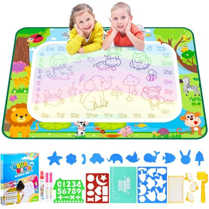 Doodle Pad for Toddlers 1-3, 40 X 27 Inch Extra Large Water Painting Drawing Color Doodle Mat, Educational Toys for 3+ Year Old, Toddler Toys for Age