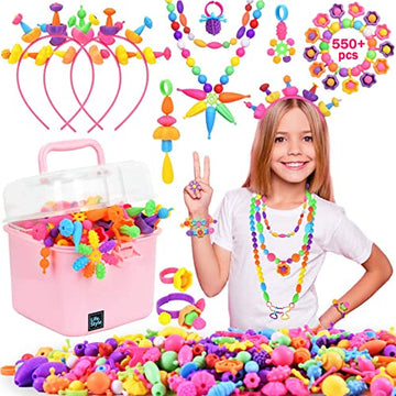 NIDOOT 550Pc+ Pop Beads Jewelry Making kit for Girls 4-6, Arts and Crafts for Kids Ages 4-8, Toys for 4 5 6 Years Old Girl Birthday Gifts Ideas