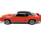 1969 GTO Judge Carousel Red with Black Stripes and Black Vinyl Top Mecum Auctions American Muscle Series 1/18 Diecast Model Car by Auto World AMM1351