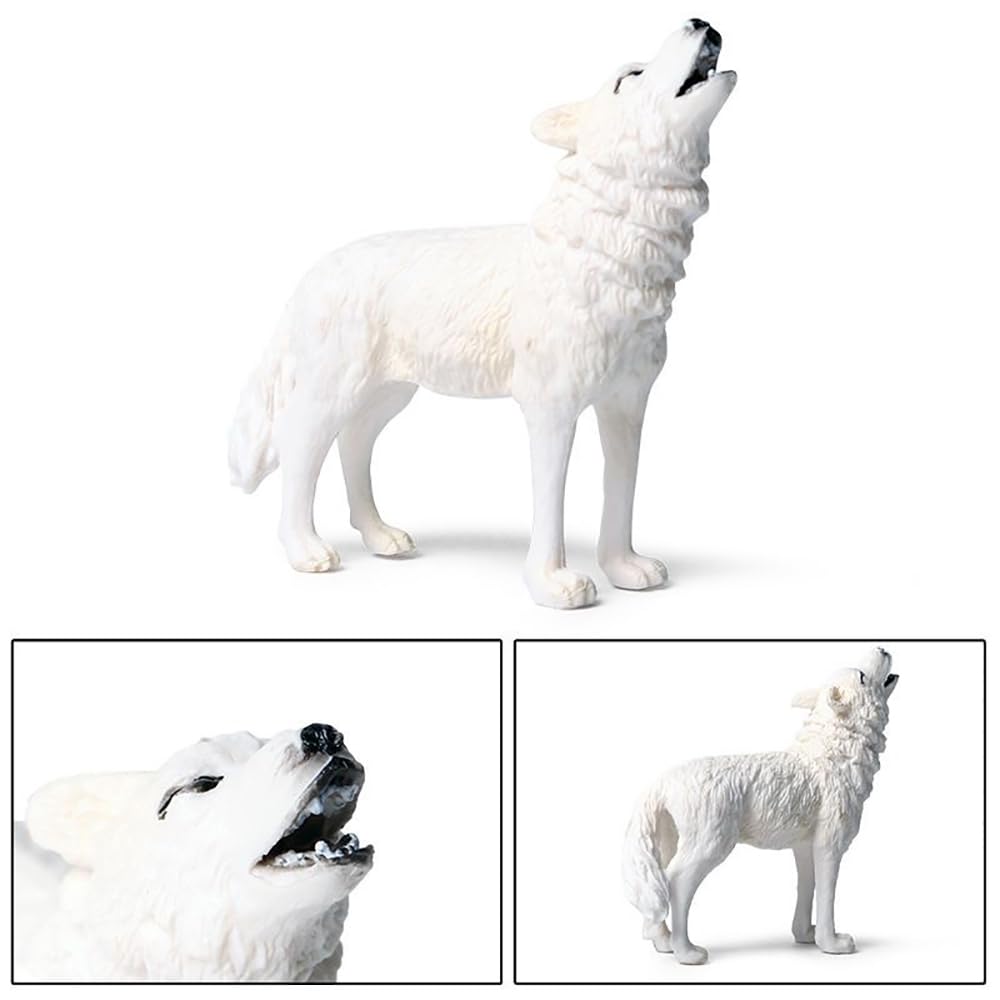 Figurines Playset, Wolf Figures Toys, 10pcs, Safari Animals Figures for Diorama, Crafts, Child Educational, Cake Décor (Wolf Set A)