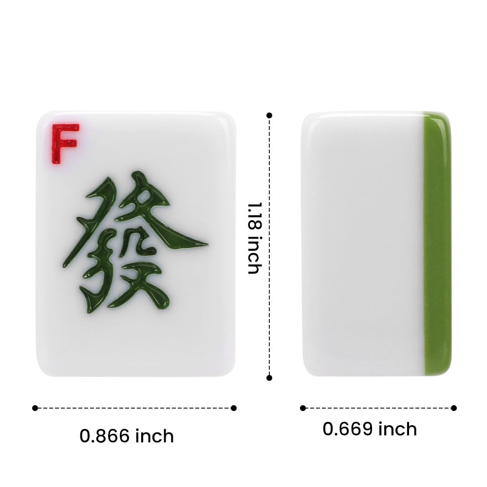 Aceshmir Mahjong Tile Set, 146pcs Chinese Mahjong Set Quality Mah Jong Tiles with Exquisite Storage Box Easy to Carry, Instructions Include Mah Jongg
