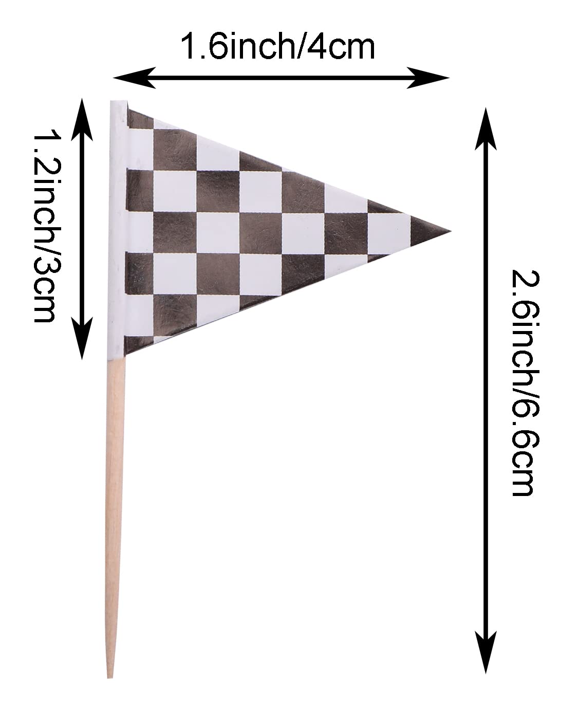 stidsds Checkered Black and White Racing Cupcake Toppers Flags Mini Small Race Car Toothpick Stick Flag Decoration(100 pcs)