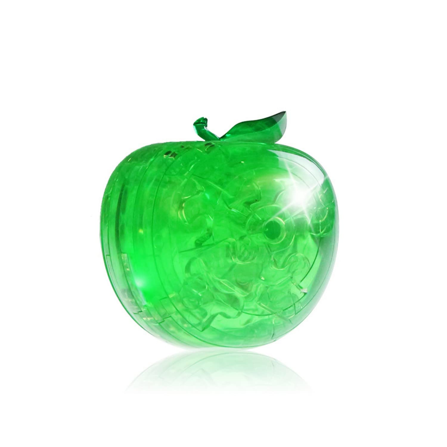 BTYYIHEX 3D Crystal Apple-Shaped Puzzle, Crystal Puzzle Brainteasers for Puzzlers Ages 16 and Up, 45PCS(Green)