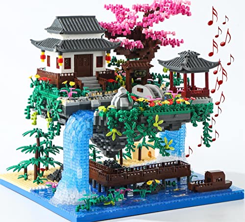 Yushinv Cherry Blossom Tree Building Set with Gift Box, Original Music Cherry Blossom Tree House(Type :Symphony), Japanese Sakura Tree House Lights