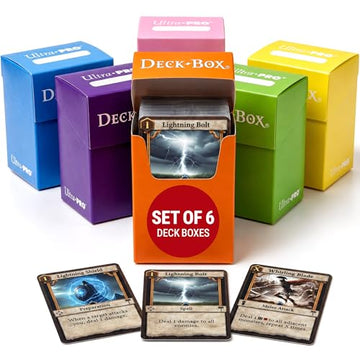 Ultra-Pro Deck Box, Set of 6 (Orange, Purple, Light Blue, Pink, Yellow, Light Green)
