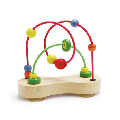 Hape Double Bubble Wooden Bead Maze | Award Winning Educational Wire Roller Coaster Sorting Puzzle Early Development Toy for Babies and Toddlers