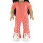 Emily Rose 18 Inch Doll Clothes Coral Polka Dot Pajamas PJs Gift Set, with Bunny Slippers! | Gift Boxed! | USA Brand | Compatible with American Girl