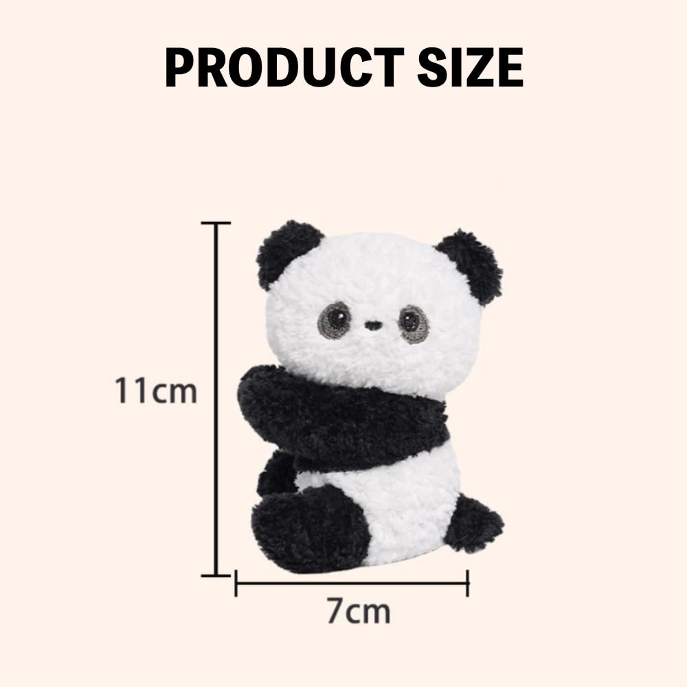 WASTROYAL Cute Plush Animal Dashboard Decor Adorable Elephant & Pig Car Screen Topper Stress Relief Desk Holder for Office, Car & Home (Panda)