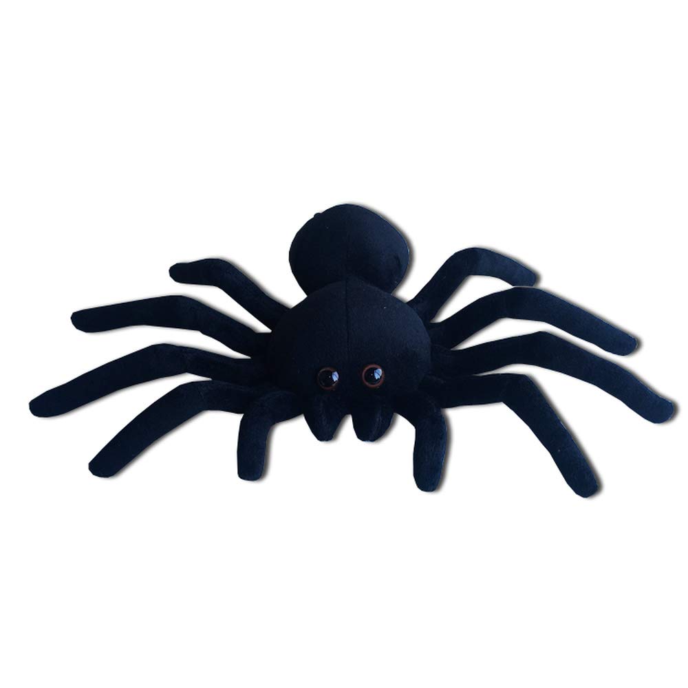 TAMMYFLYFLY Black Spider Plush, 9 Inch Collectible Decorative Big Eyes Tarantula Stuffed Toy Soft Take A Long Plushie Pillow Squishes Washable Cushy