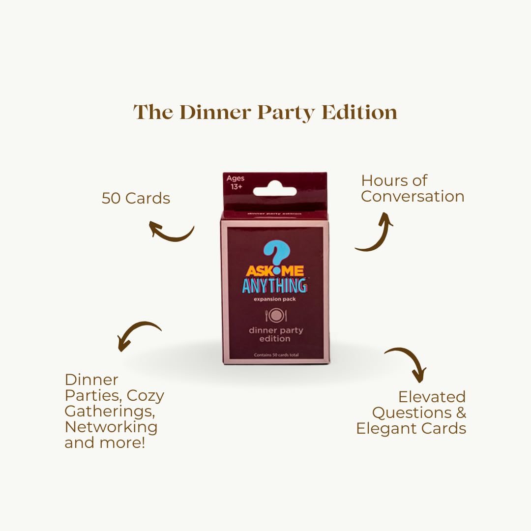 ASKMEANYTHING Dinner Party Pack - 50 Conversation Starter Cards for Memorable Dinners