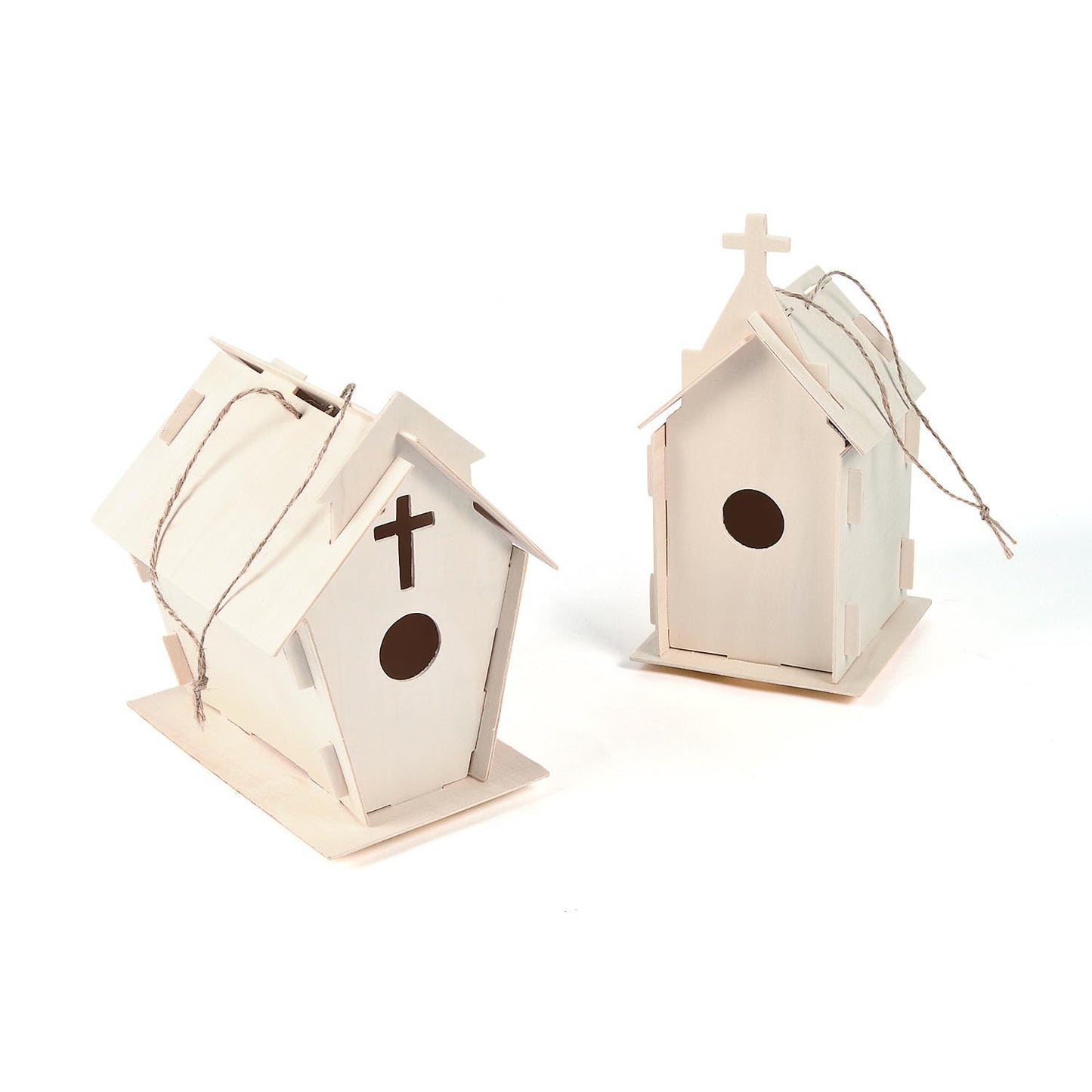 Fun Express DIY Church Birdhouse Craft Kits for Kids Ages 8-12 - Wooden Bird Houses to Paint 12 Pack | Unfinished Wood Crafts for Spring & Summer |