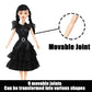 Dumwick 11.5'' Adams Doll with Gift Box, High Heels, Black Dress, and Hair, Perfect Christmas and Birthdays Toy Gift for Girls & Fans(A1)