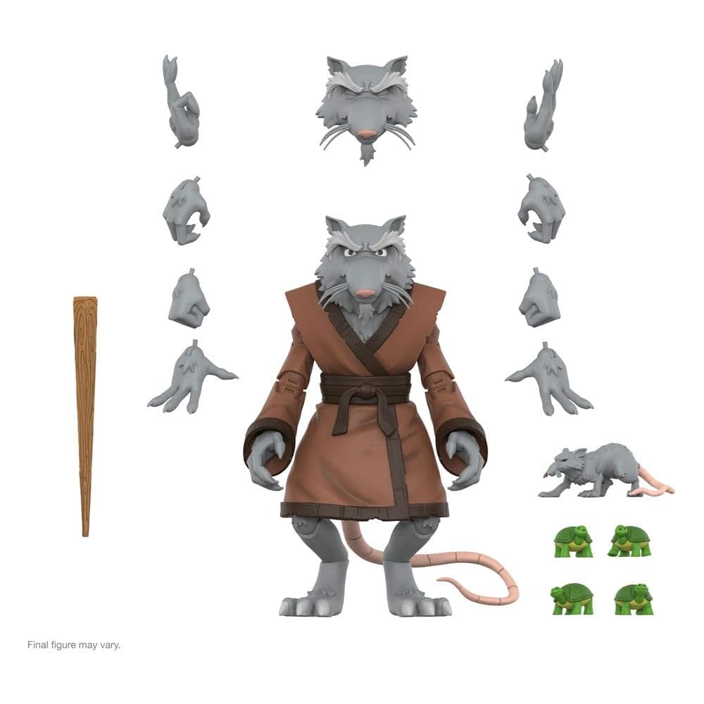Super7 ULTIMATES! Teenage Mutant Ninja Turtles Splinter - 7" TMNT Action Figure with Accessories - Classic Cartoon Collectibles and Retro Toys