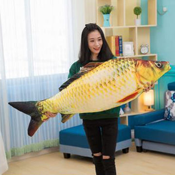 OUKEYI 31-Inch Giant 3D Soft Fish Cushion - Carp Plush Pillow Stuffed Toy for Home Decoration - Kids Throw Pillow and Stuffed Animal Gift