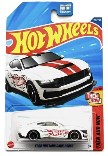 Hot Wheels Ford Mustang Dark Horse [White] Then & Now 7/10, 219/250, 1:64 Scale Diecast Vehicle