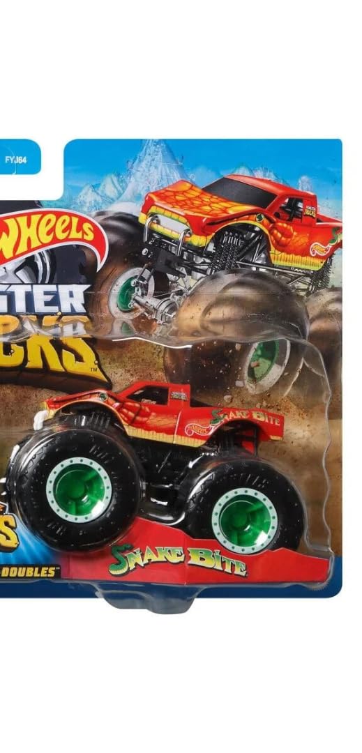 Hot Wheels Monster Trucks Bigfoot Vs Snake Bite, Demolition Doubles