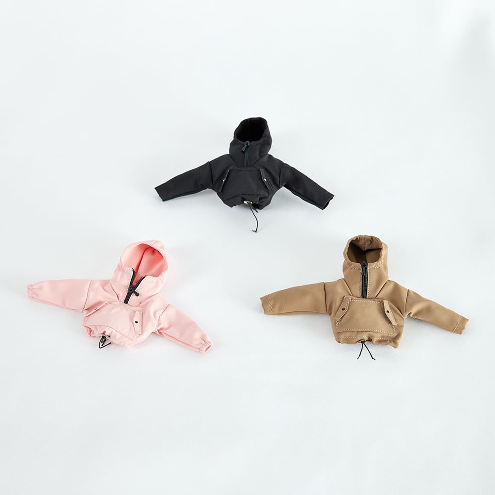 1/12 Action Figure Clothes,Half-Zip Hooded Jacket for 6 inch Action Figures,1:12 Scale Miniature Clothing,only Coat (Brown Hooded Jacket)