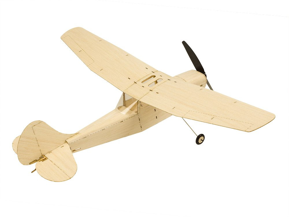 DW Hobby Micro Indoor Balsa Wood Electric Building Airplane Cessna L-19 445mm Wingspan Balsa Laser-Cut Aircraft Un-Assembled for Adults (K1202)