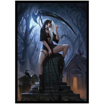 Fantasy North - Riley Raes - Daddy's Little Devil - 100 Textured Matte TCG Card Sleeves - Fits Magic MTG Commander Pokemon and Other Card Games