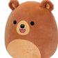 Squishmallows Stokely The Bear Plush, 16 Inch, Soft Brown Stuffed Animal, Cuddly Character Pillow