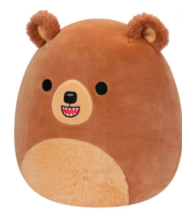 Squishmallows Stokely The Bear Plush, 16 Inch, Soft Brown Stuffed Animal, Cuddly Character Pillow