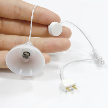 iLAND Dollhouse Accessories of Dollhouse Lights White Dome Pendant Light w/Plug, Modern Miniature Ceiling Lamp Mini House Lighting Decor Fits 1/12