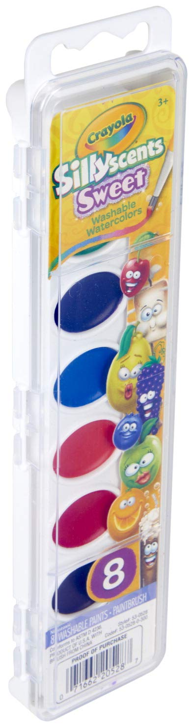 Crayola Silly Scents Watercolors, Sweet Scented Paint for Kids, Gift, 8ct