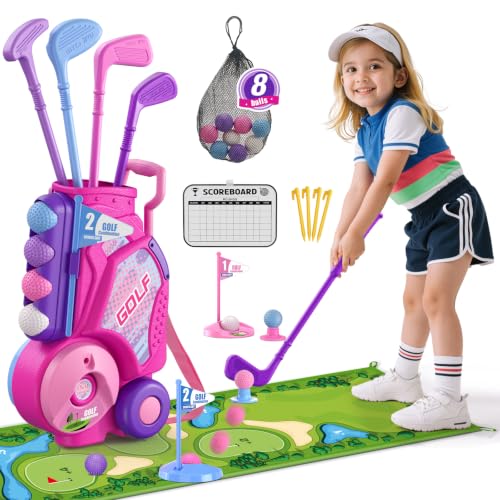 HYES Kid Golf Set, Kids Golf Club Age 3-5, Pink