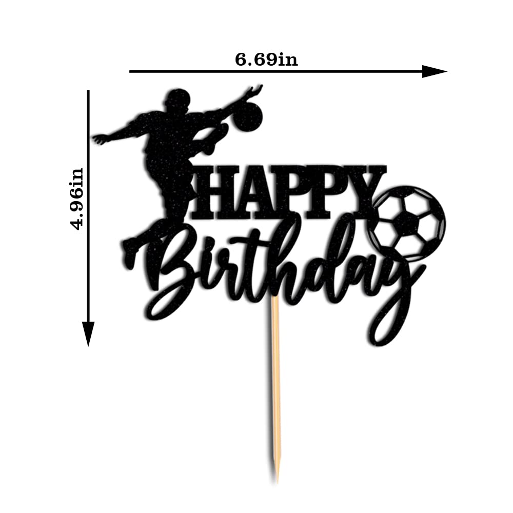 Soccer Happy Birthday Cake Topper-Happy Birthday Cake Decoration-Soccer Themed Birthday Party Cake Decoration