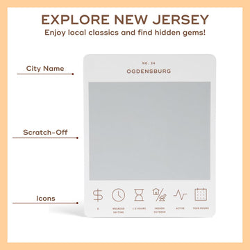 Reach International Outfitters New Jersey Adventure Bucket List: 50 Scratch-Off Cards for Outdoor Activities, Tourist Attractions, and Road Trips