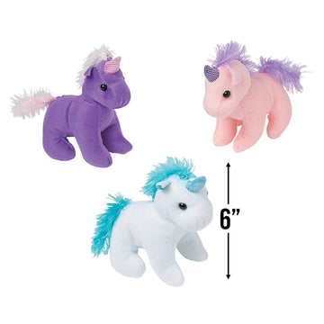 Fun Express Fantasy Stuffed Unicorns - 12 Pieces